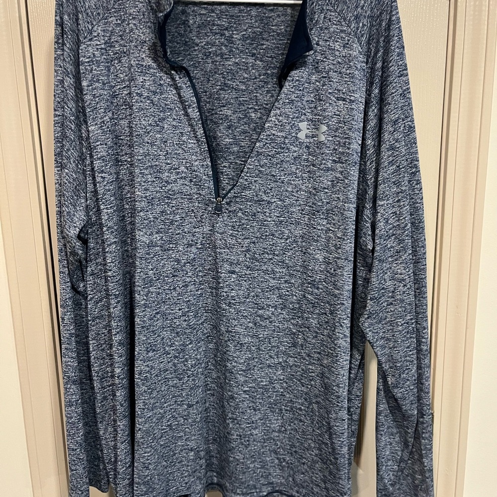 Under Armour Navy Heather Quarter-Zip Performance Pullover